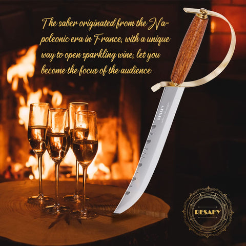 Resafy sable champagne para fiestas, efecto showstopper que sorprende a invitados.