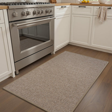 Alfombra RESARE para cocina sin deslizante beige, seguridad al cocinar.
