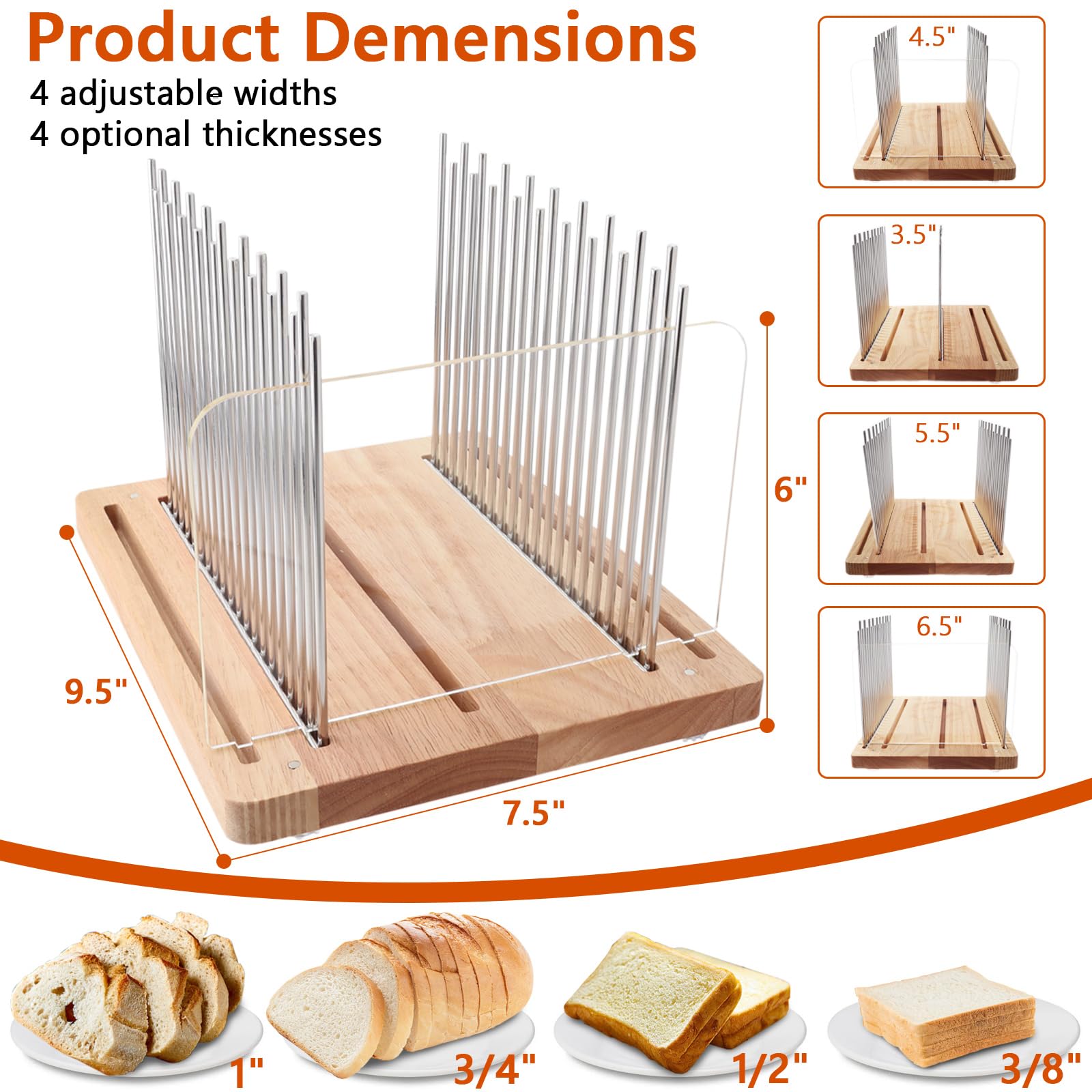 Resbywarm rebanadora pan con base de madera estable para cortes precisos