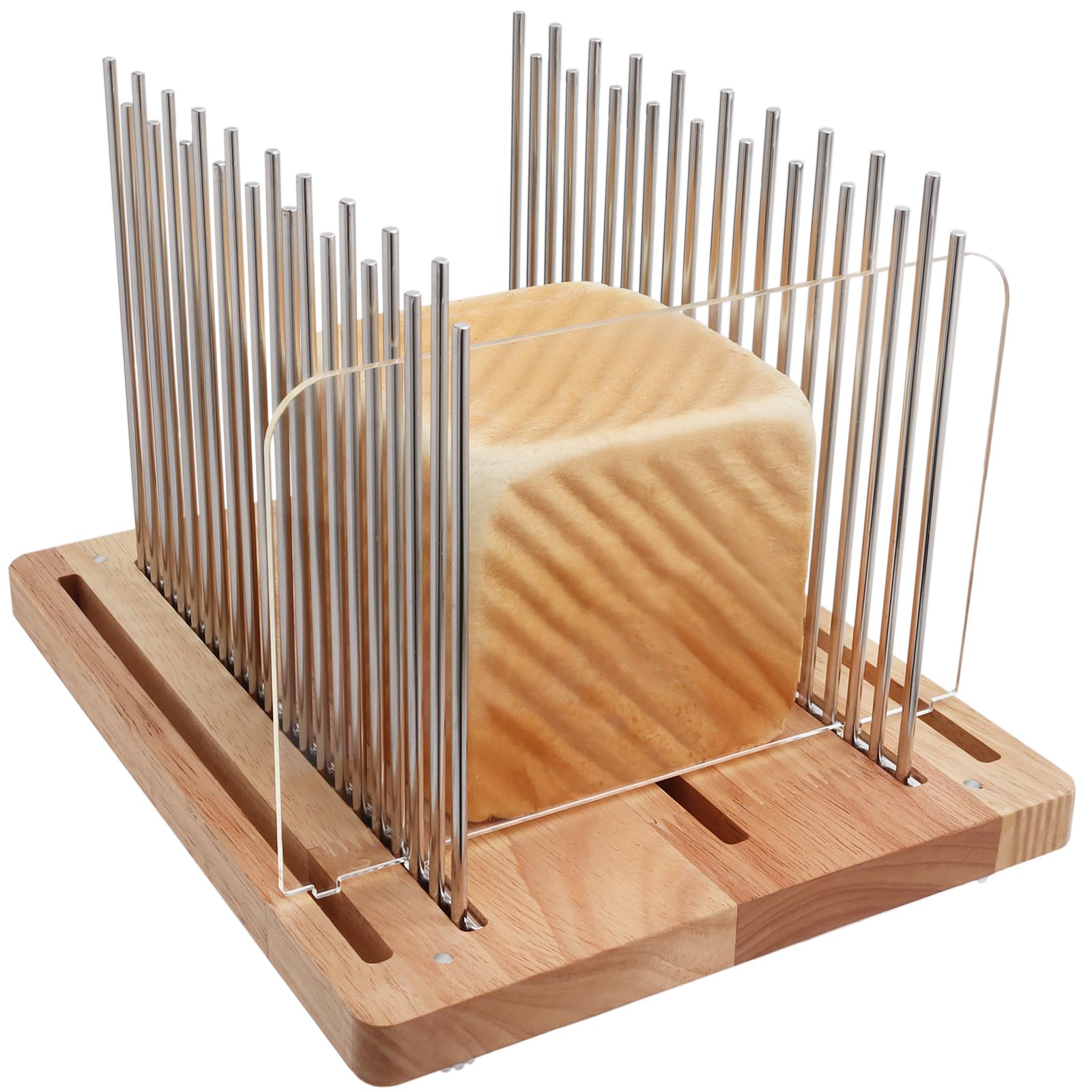 Resbywarm rebanadora pan con guía ajustable para rebanadas uniformes en casa