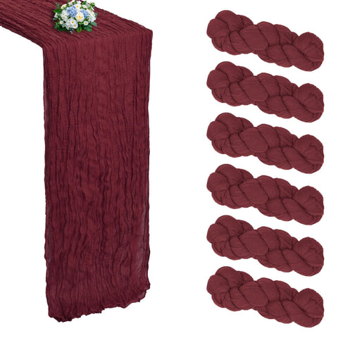 RestfulGlow camino-de-mesa burdeos 10ft, ideal para cenas elegantes y decoraciones festivas.