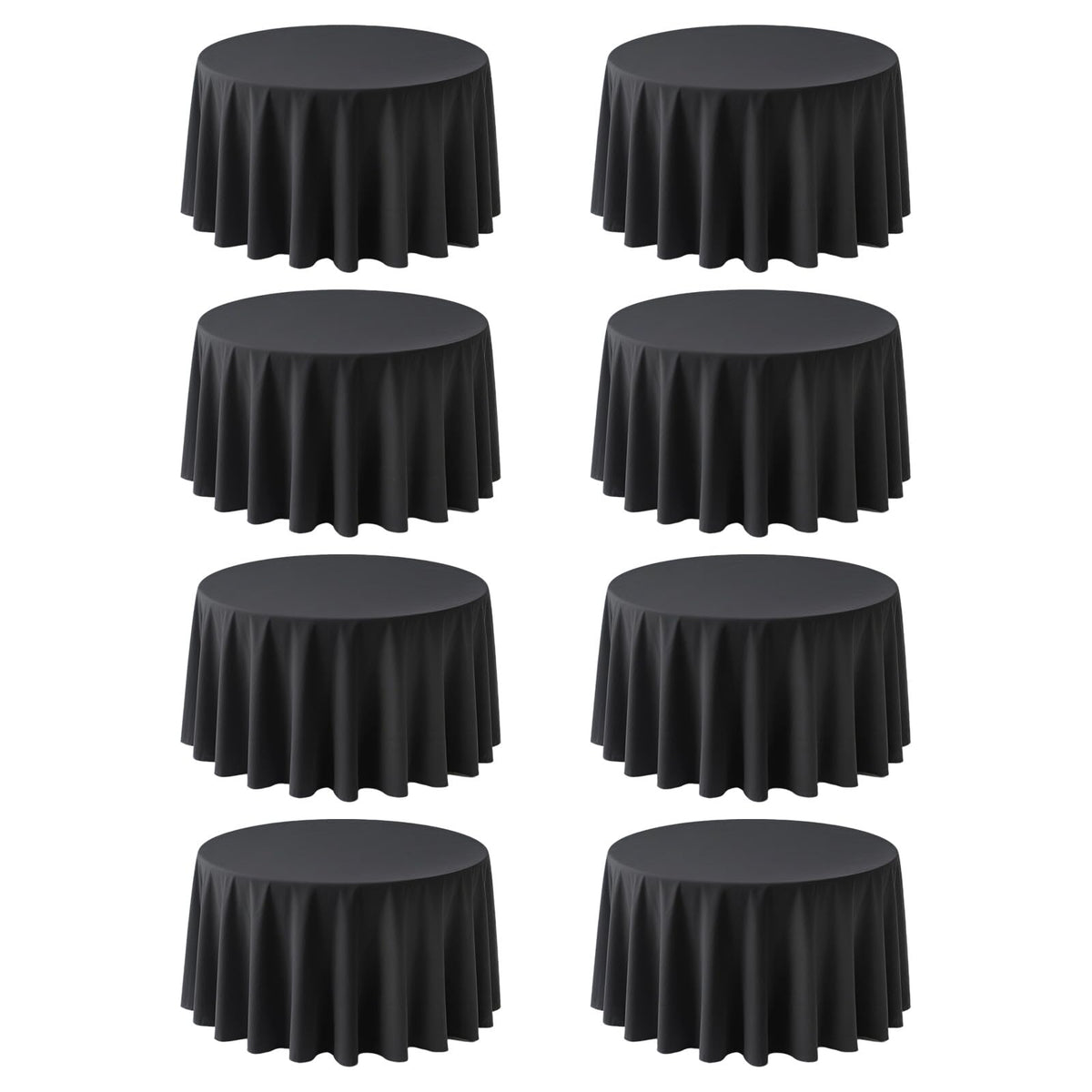 Mantel RestfulGlow para mesa redonda de 90 pulgadas, ideal para banquetes elegantes.