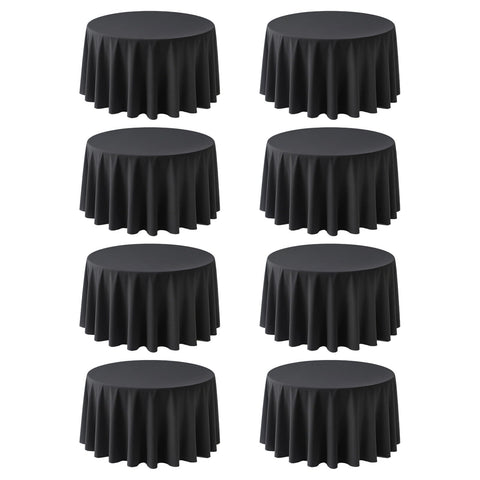 Mantel RestfulGlow para mesa redonda de 90 pulgadas, ideal para banquetes elegantes.