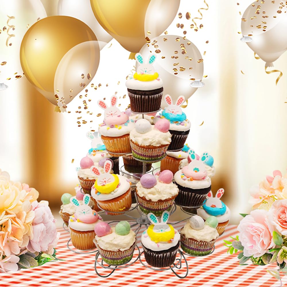 Porta cupcakes Resulzon y tartas de 4 niveles para una presentación atractiva