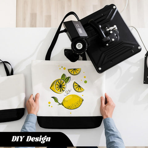 Retainbre bolsas sublimación canvas, vista trasera, perfectas para transporte diario y estantería.