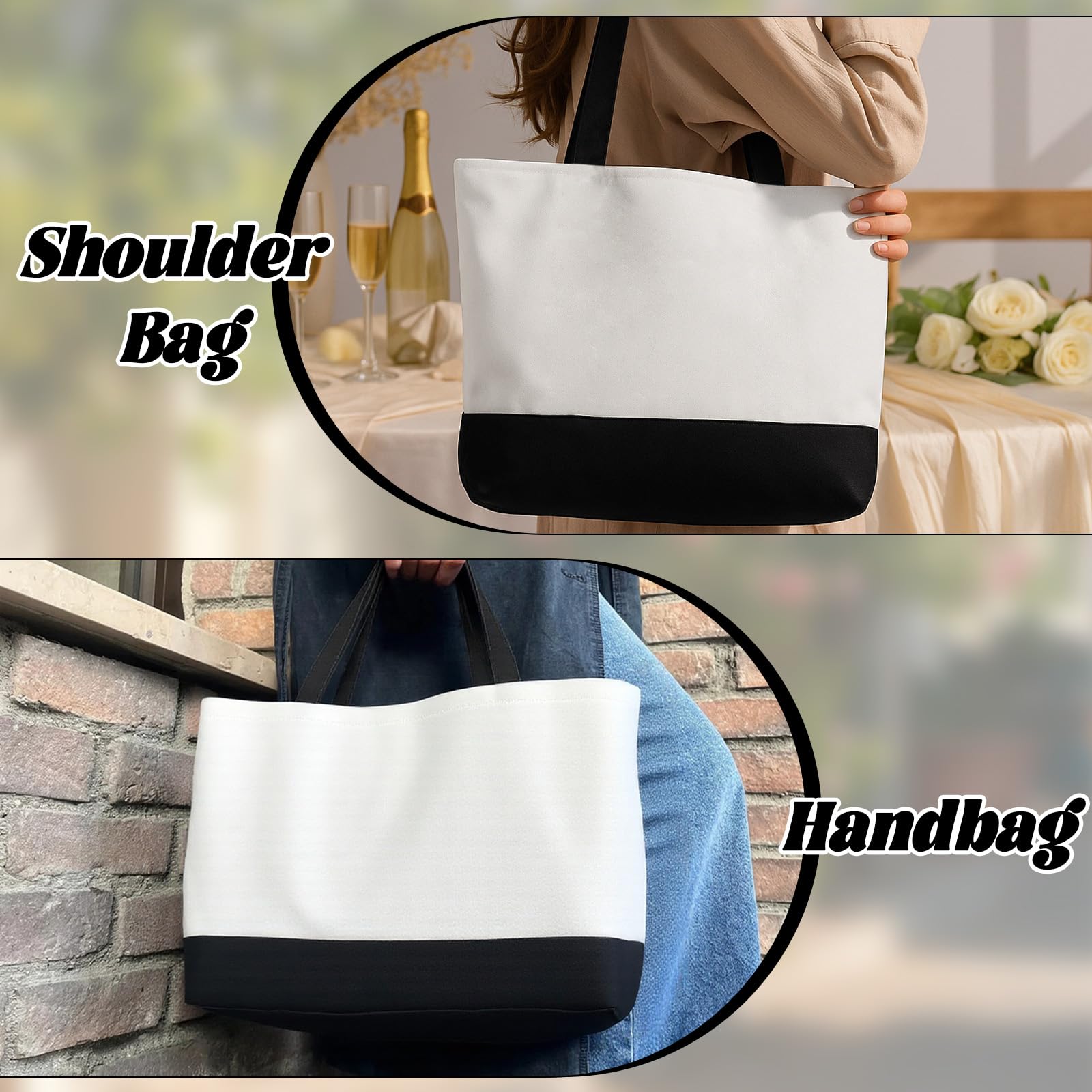 Retainbre bolsa sublimación canvas, vista lateral, plegable para guardarla en bolsos.