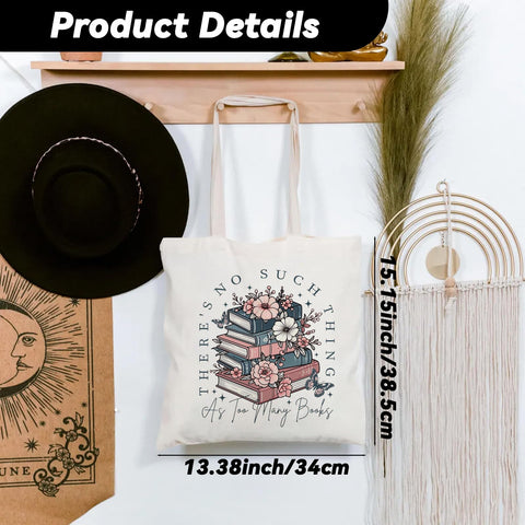 Retainbre bolso para libros de lienzo, capacidad para libros y cuadernos.