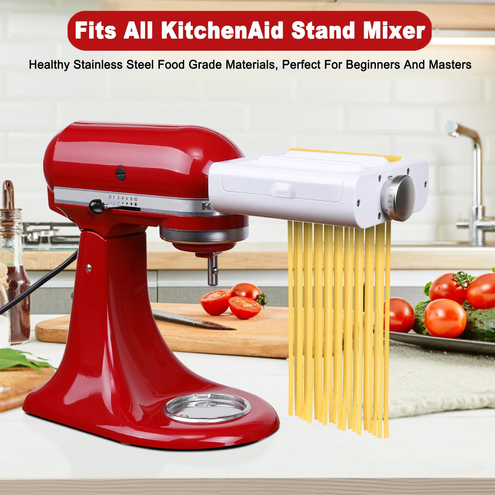 RETHONE cortador de fettuccine para KitchenAid, tiras parejas