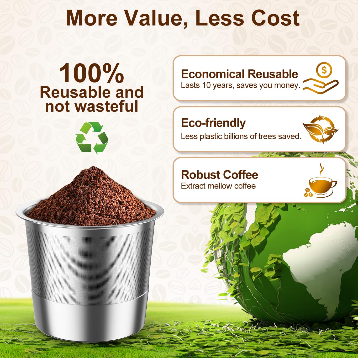rethone-k-cup-malla-precision-acero diseño de malla que retiene aceites y sabor