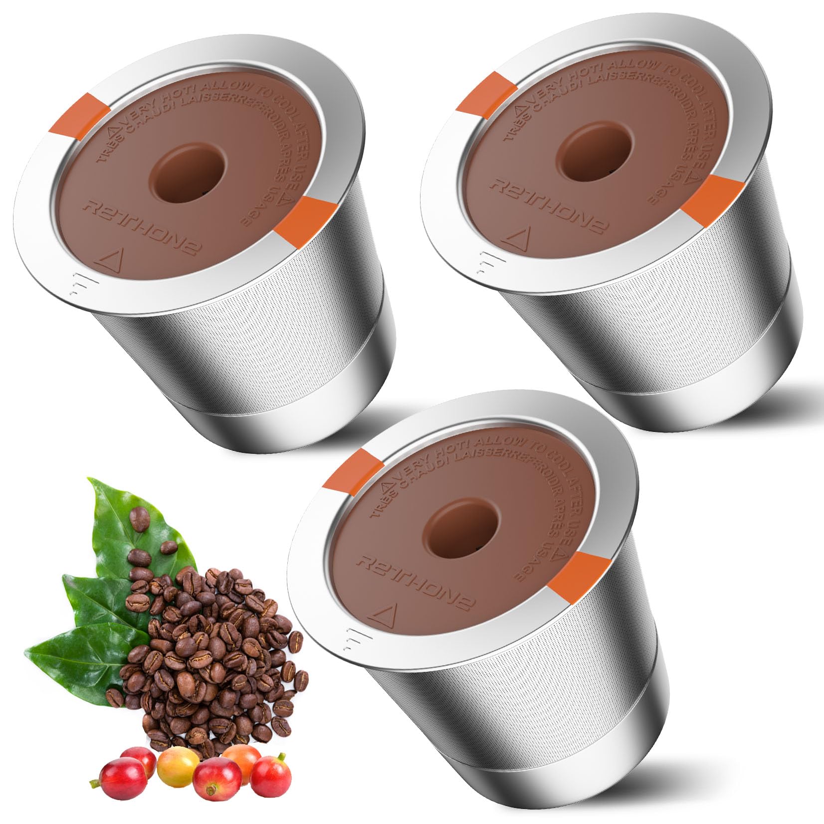 RETHONE K-Cup de acero inoxidable, compatible con Keurig 1.0/2.0, café a tu gusto