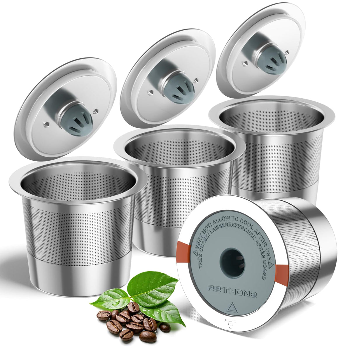 rethone-k-cup reutilizable con acero inoxidable para sabor limpio y limpieza fácil
