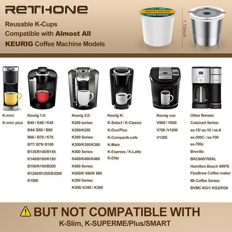 RETHONE K-Cup Keurig, diseño de una pieza con sello anticontaminante.