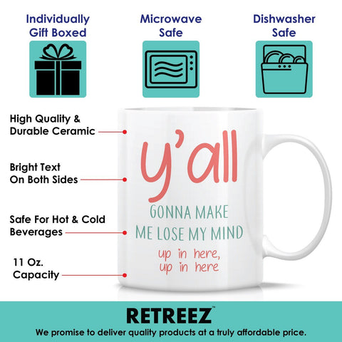 Taza Retreez 11 onzas detalle de glaseado suave y duradero