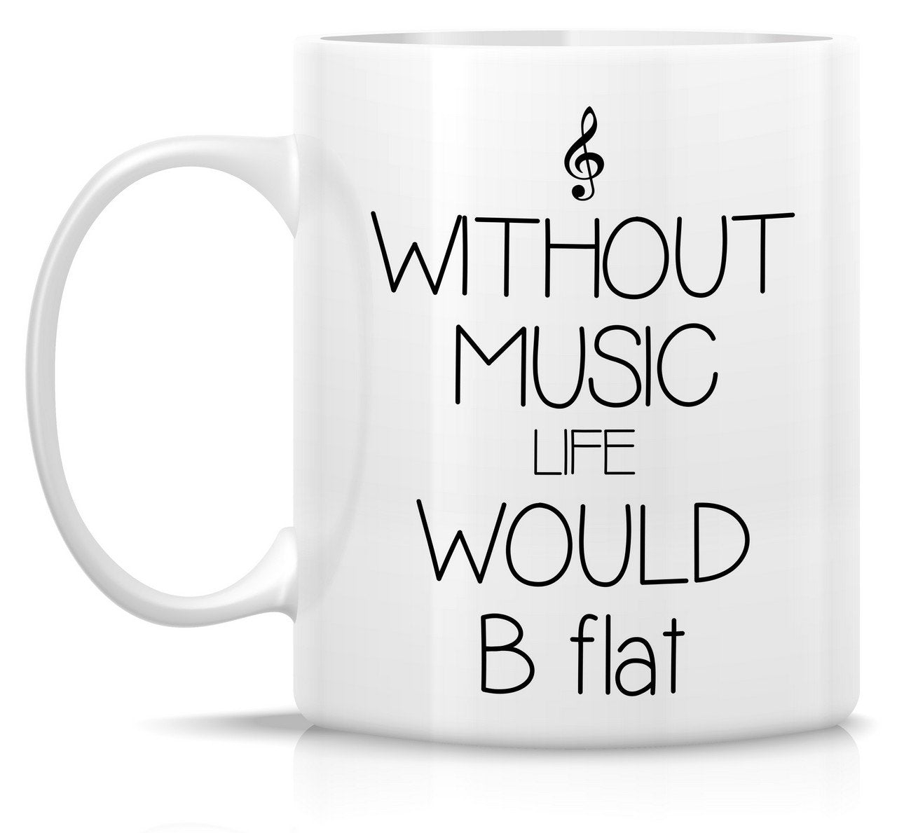 Retreez taza cerámica blanca de 11 oz, diseño elegante para café.