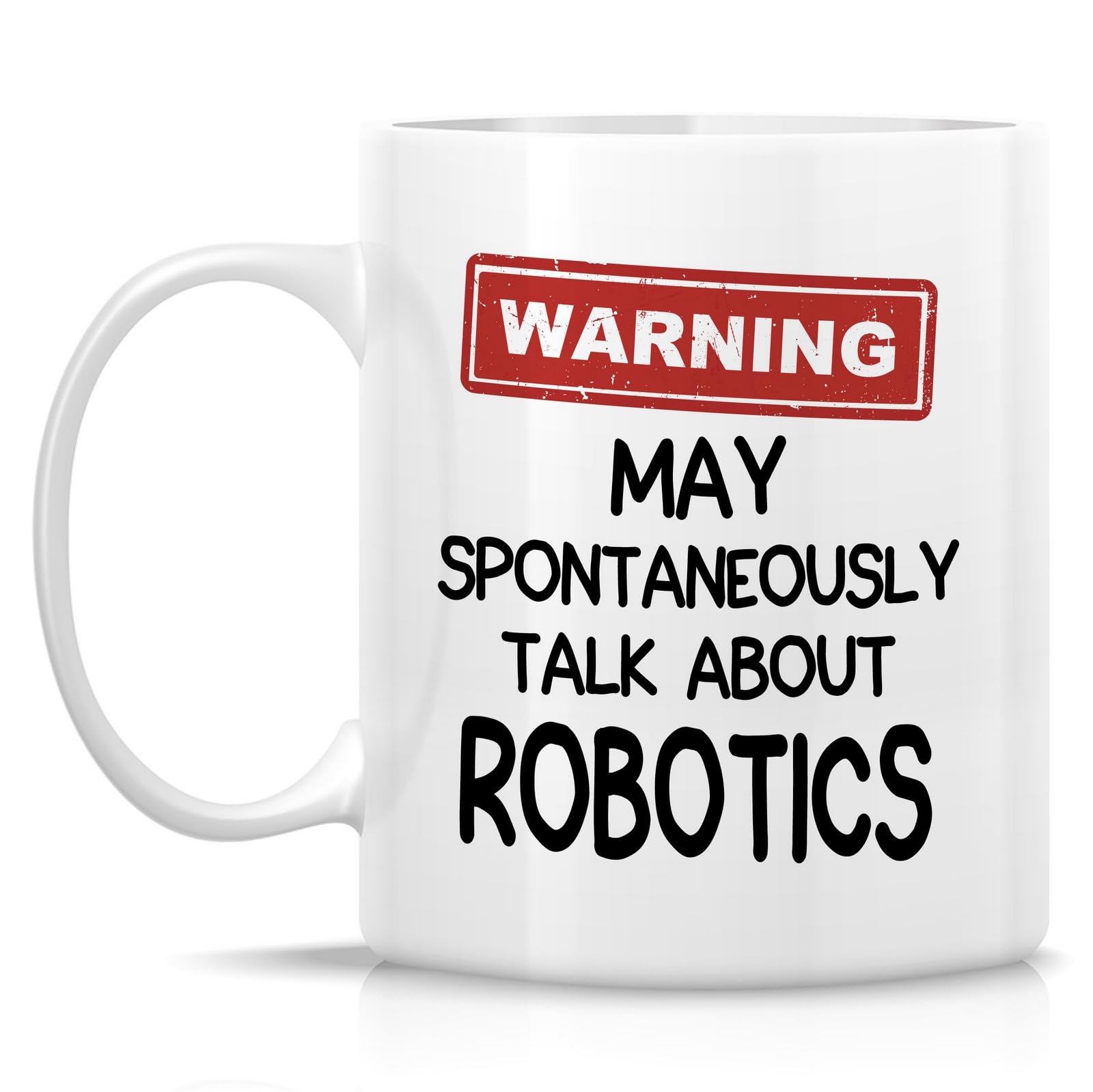 retreez taza ceramica blanca robotica 11 onzas, apta para microondas y lavavajillas