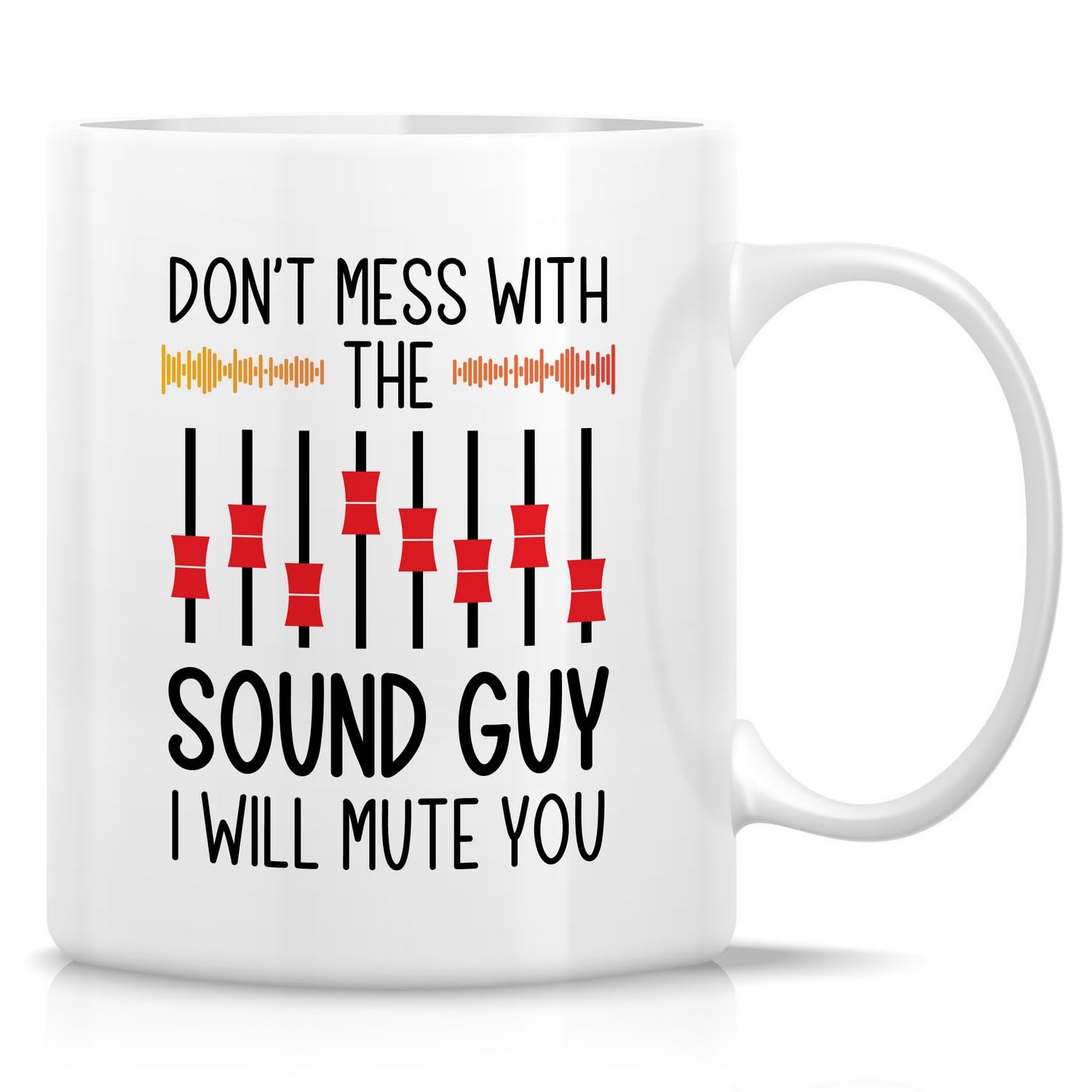 Retreez taza cerámica para ingeniero de sonido, ideal para café matutino en el estudio.