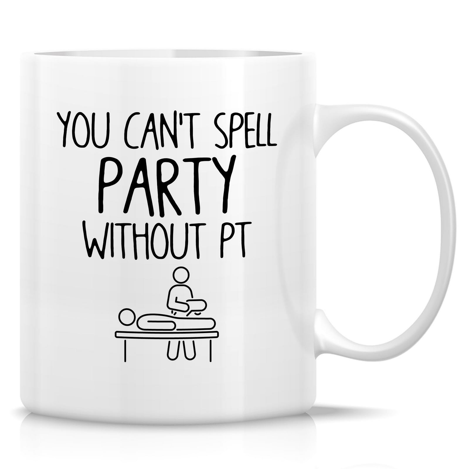 Taza Retreez Fisioterapia Divertida 11oz, ideal para consulta u oficina.