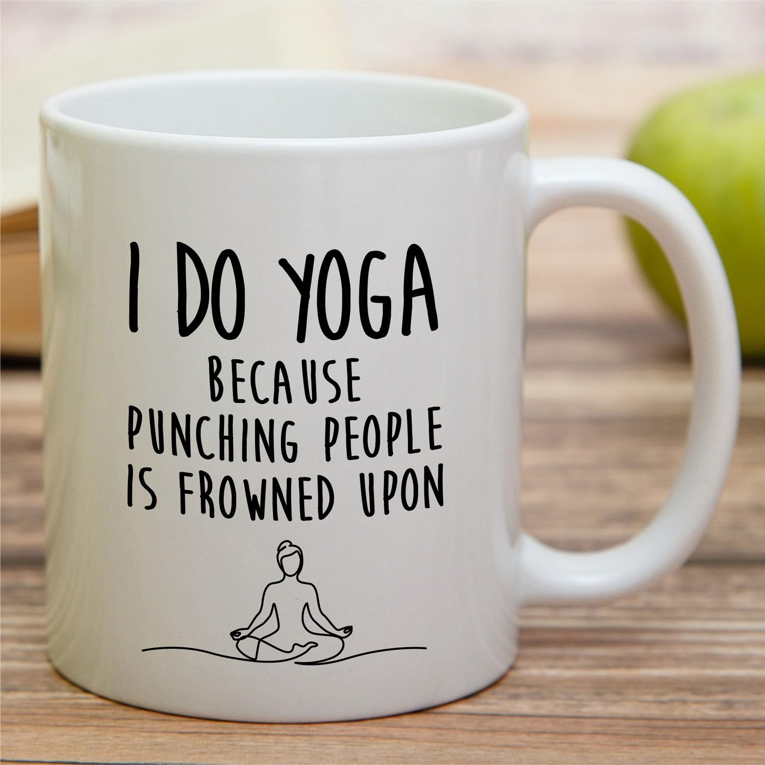 Retreez taza yoga cerámica blanca 11oz, perfecta para café diario