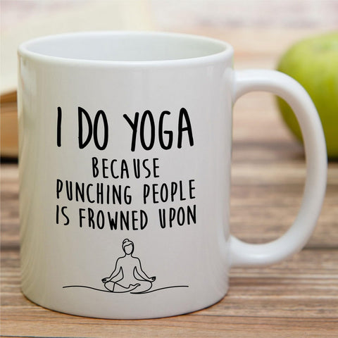 Retreez taza yoga cerámica blanca 11oz, perfecta para café diario