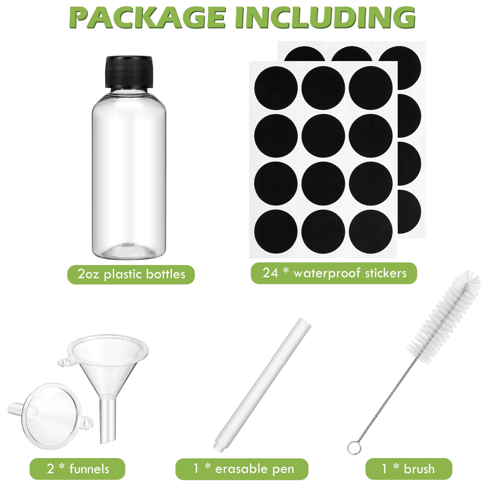 Botellas Revahope de 2 oz con cierre a prueba de fugas para viajar.