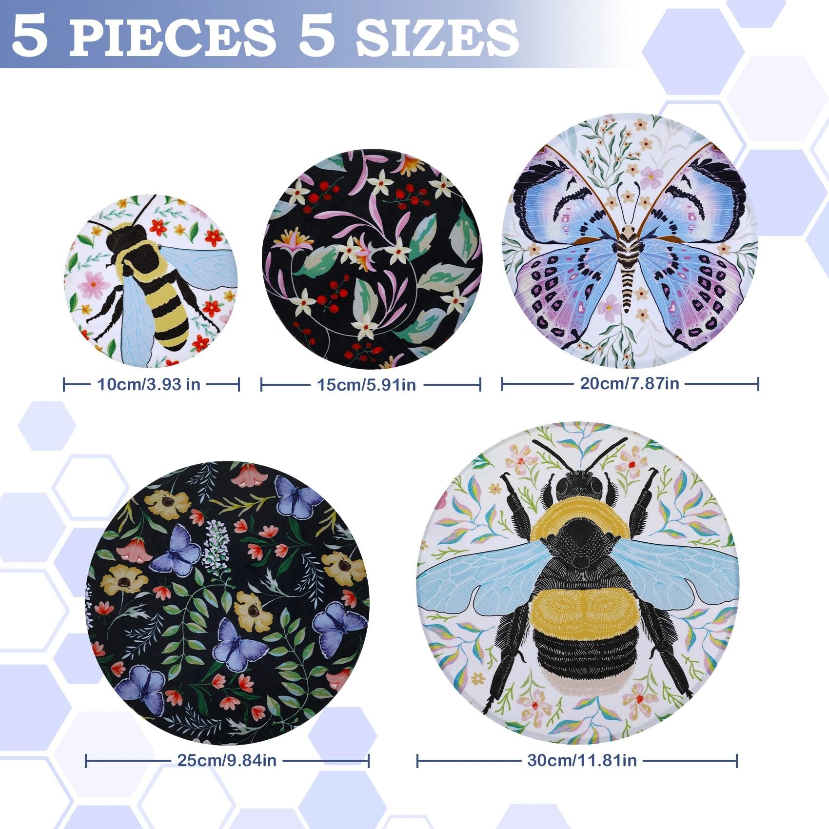 Revahope cubiertas de cera para 15 cm protegen alimentos reutilizables y frescos.