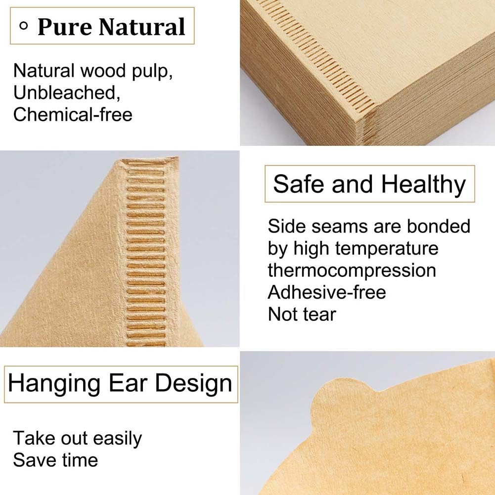 Papel filtrante natural sin blanqueado Revelook, sin químicos.