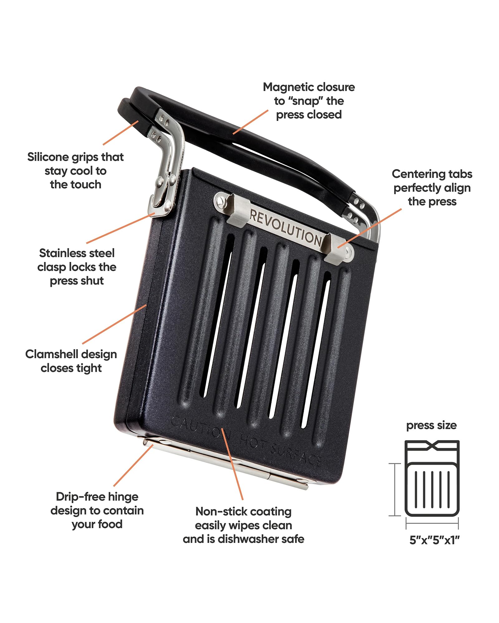 Revolution Toastie Press para panini, sellado rápido con calor conductivo