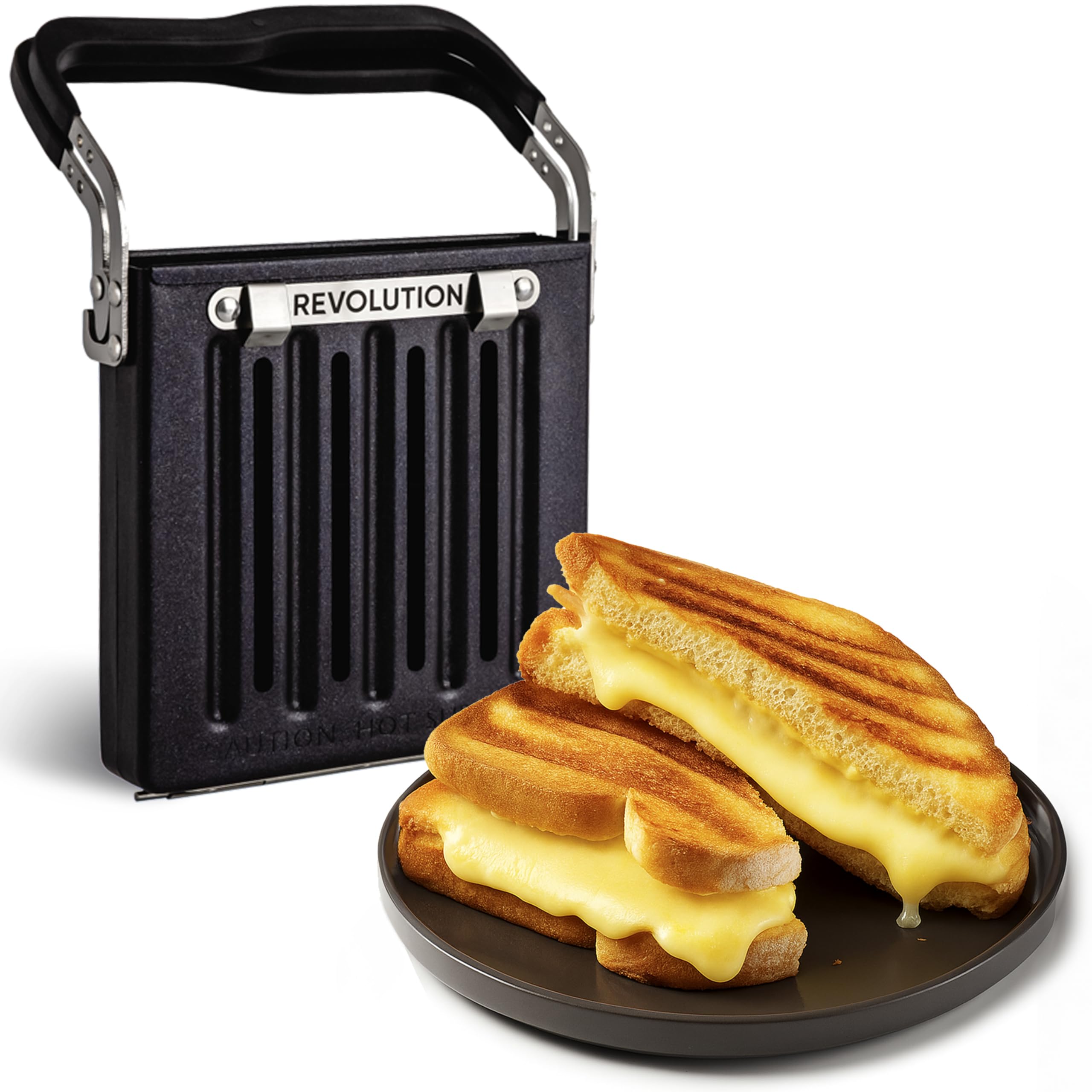 Revolution Toastie Press en acción para tostar sándwiches crujientes en la tostadora