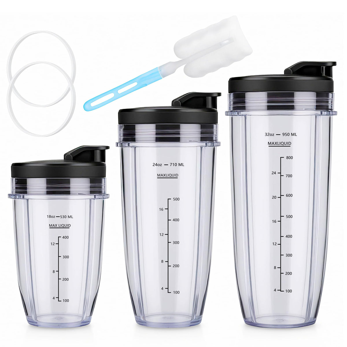 Copas Ninja Revorit de 18 oz para batidos con cierre hermético.