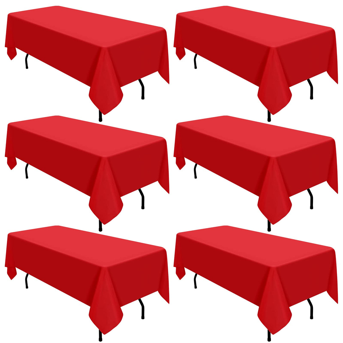 Mantel rojo REWOMC de 60x102 para mesas rectangulares, ideal para banquetes.