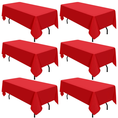 Mantel rojo REWOMC de 60x102 para mesas rectangulares, ideal para banquetes.