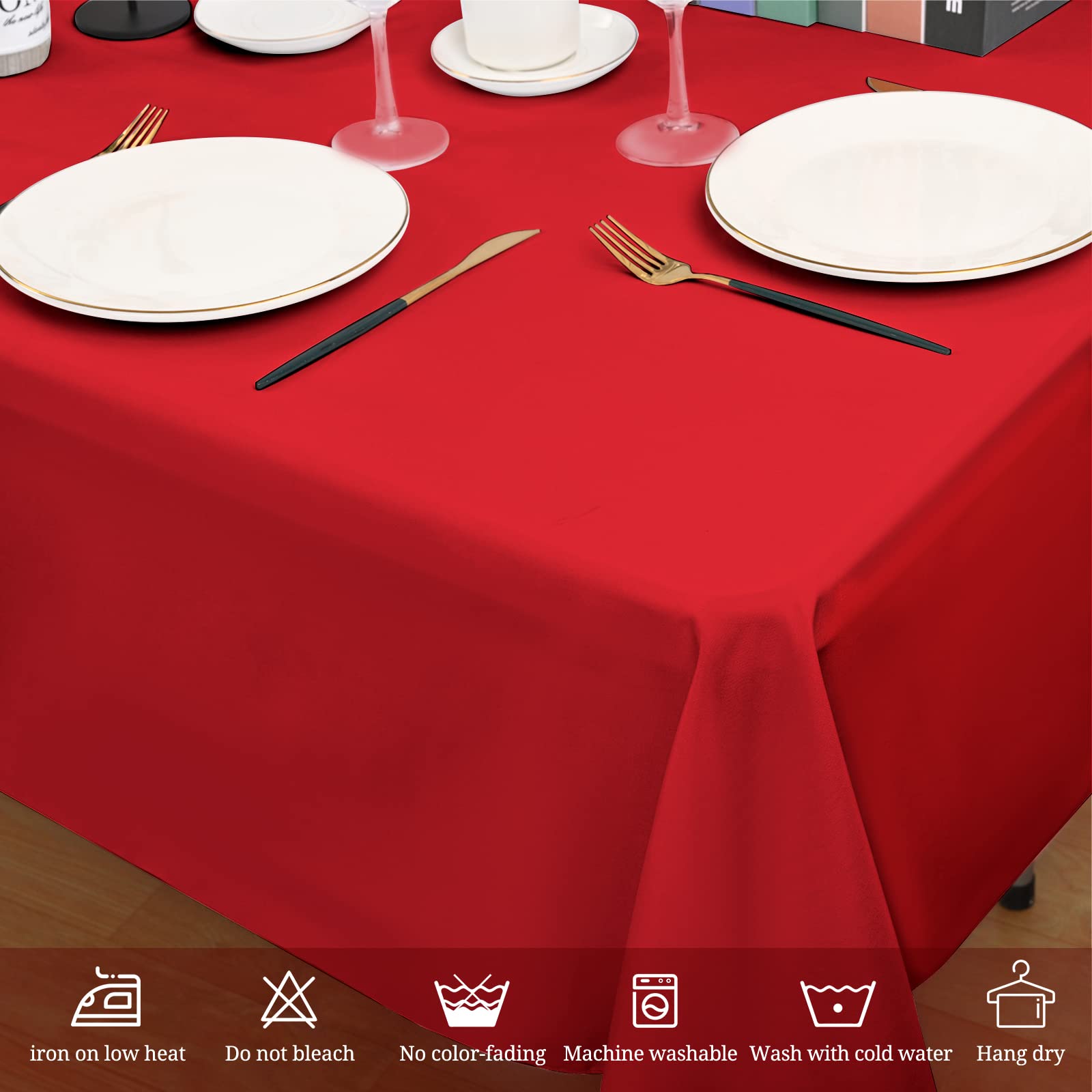 Mantel rojo REWOMC ambientación de cenas y banquetes, toque festivo.