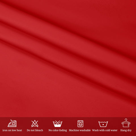 Mantel rojo REWOMC con costura fina, duradero para lavados frecuentes.