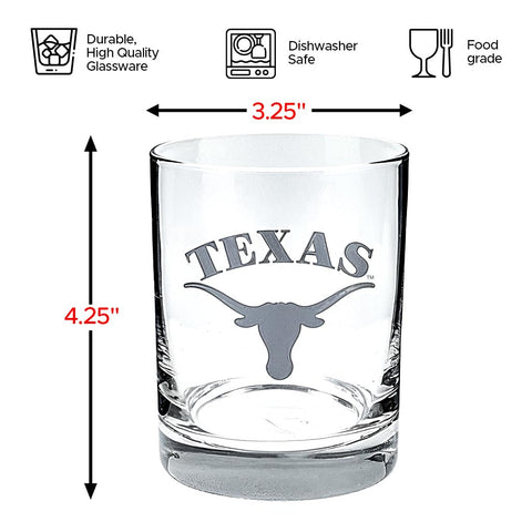 Vaso RFSJ Texas Longhorns, detalle del logotipo en una cara
