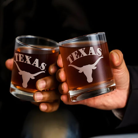 Vaso RFSJ Texas Longhorns, regalo ideal en estuche de dos unidades