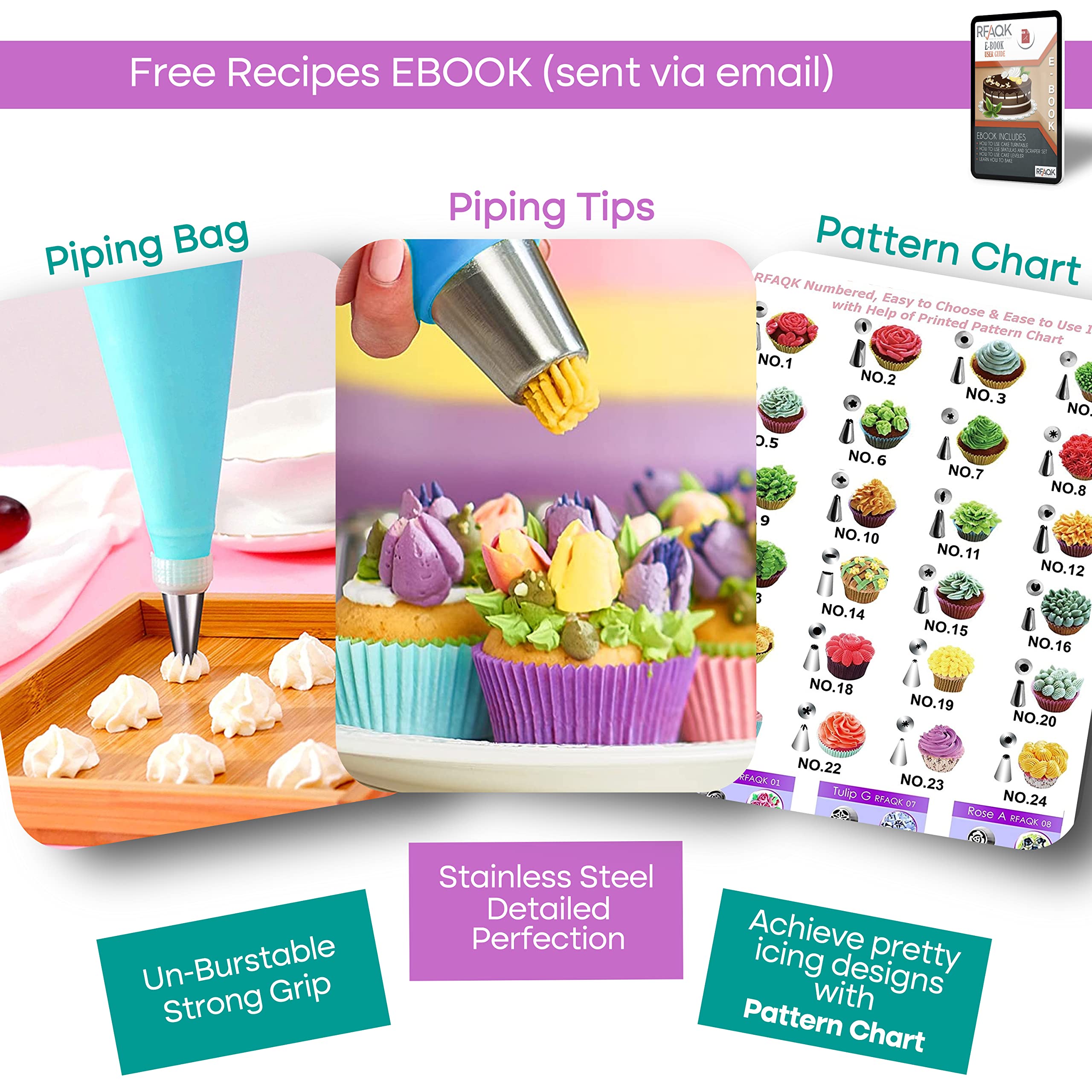 Accesorios de apoyo para cupcakes y galletas de RFAQK para un set completo.