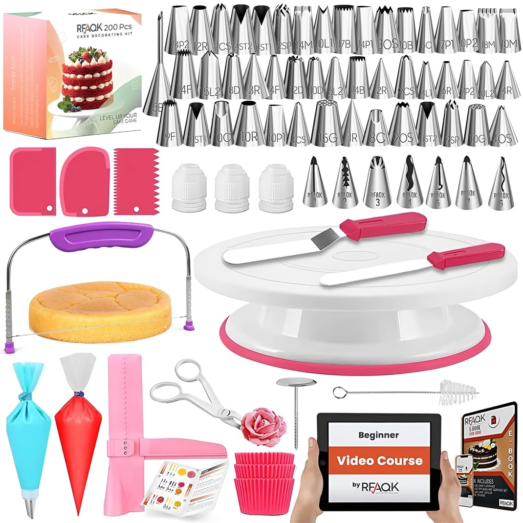 RFAQK bandeja giratoria para bizcochos, giro suave para decorar con precisión