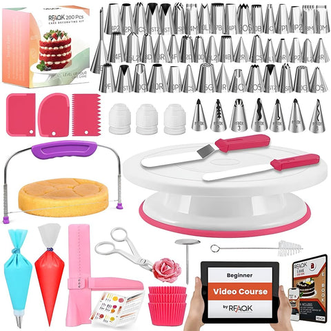 RFAQK bandeja giratoria para bizcochos, giro suave para decorar con precisión