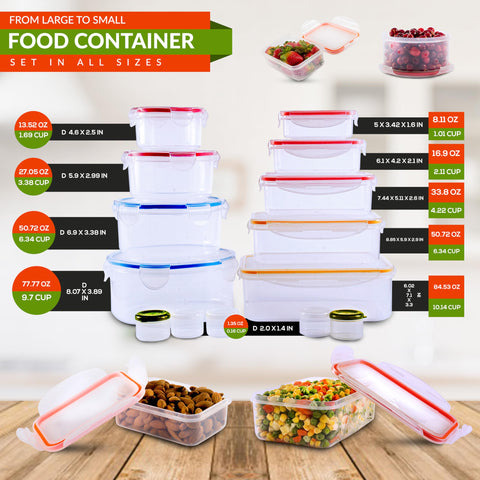 RFAQK contenedores apilables con tapas herméticas, ahorro de espacio en la cocina.