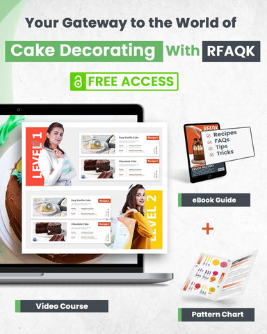 Kit de decoración en acción RFAQK: pasteles decorados con precisión.