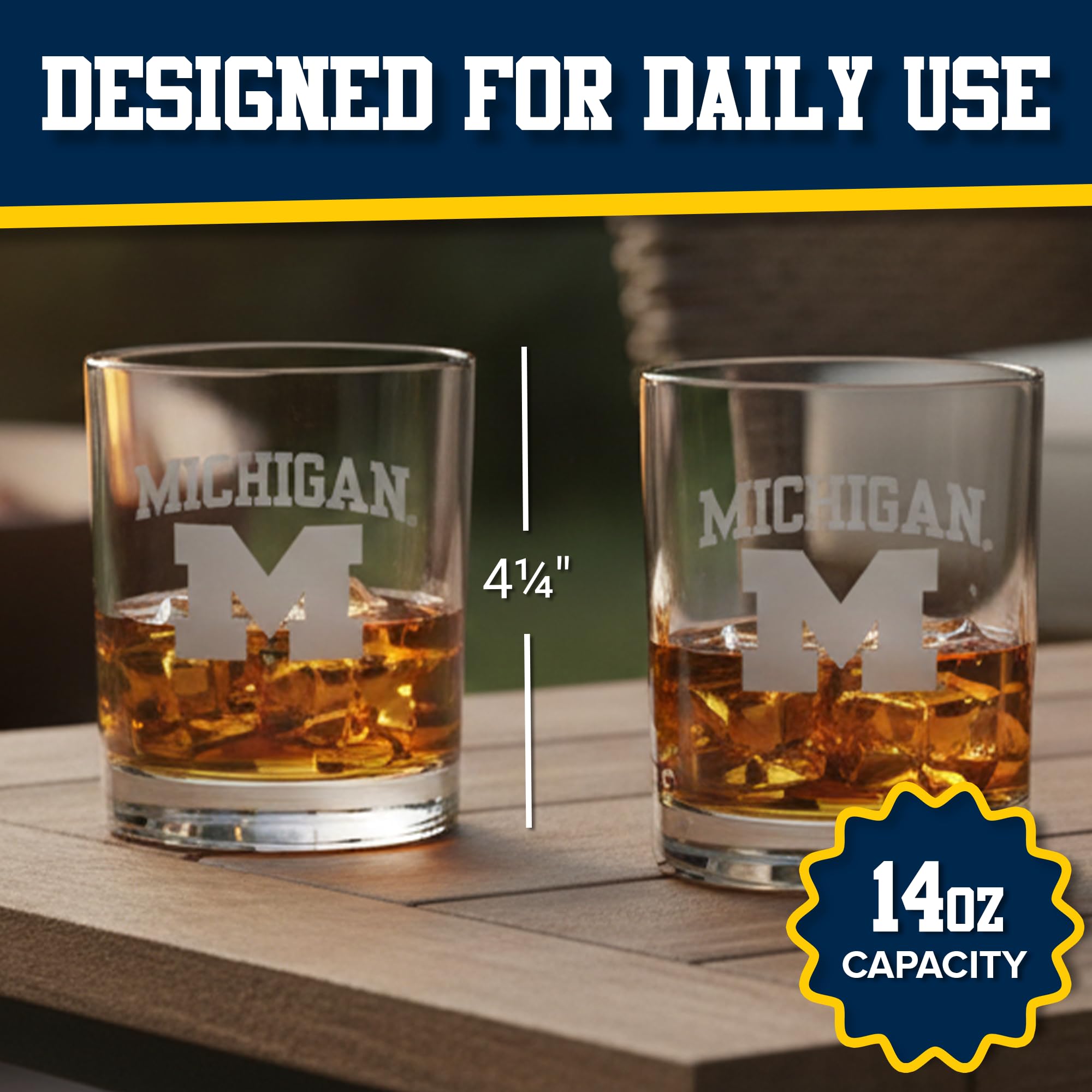 Vaso de whisky RFSJ satinado, frontal para exhibir el logo y degustar bebidas.