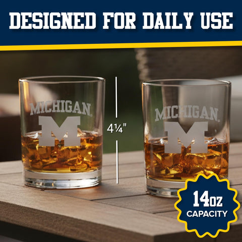 Vaso de whisky RFSJ satinado, frontal para exhibir el logo y degustar bebidas.