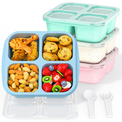 RGNEIN Bento verde con 4 compartimentos para porciones equilibradas.