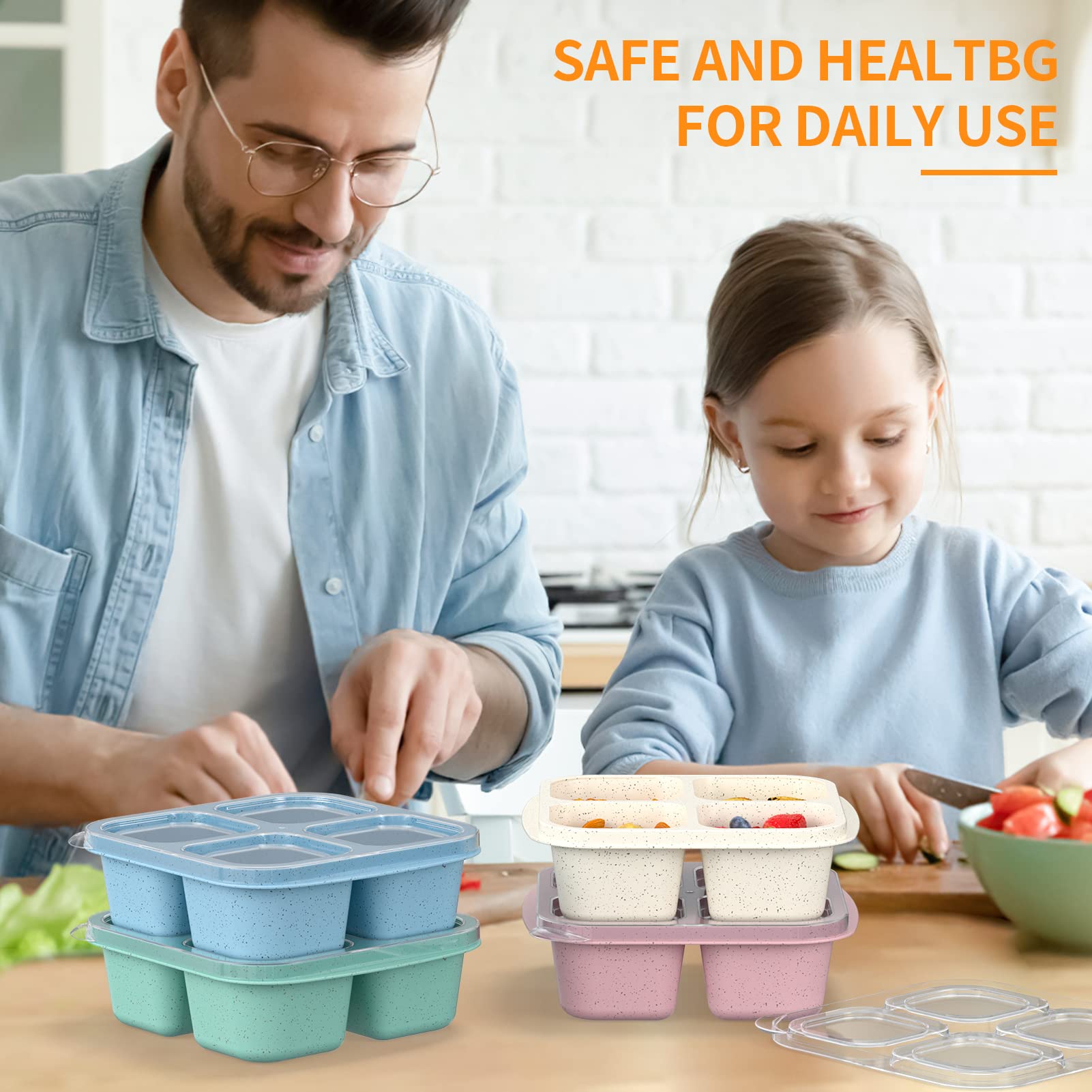 RGNEIN Bento tapa de cierre fácil para niños y adultos.