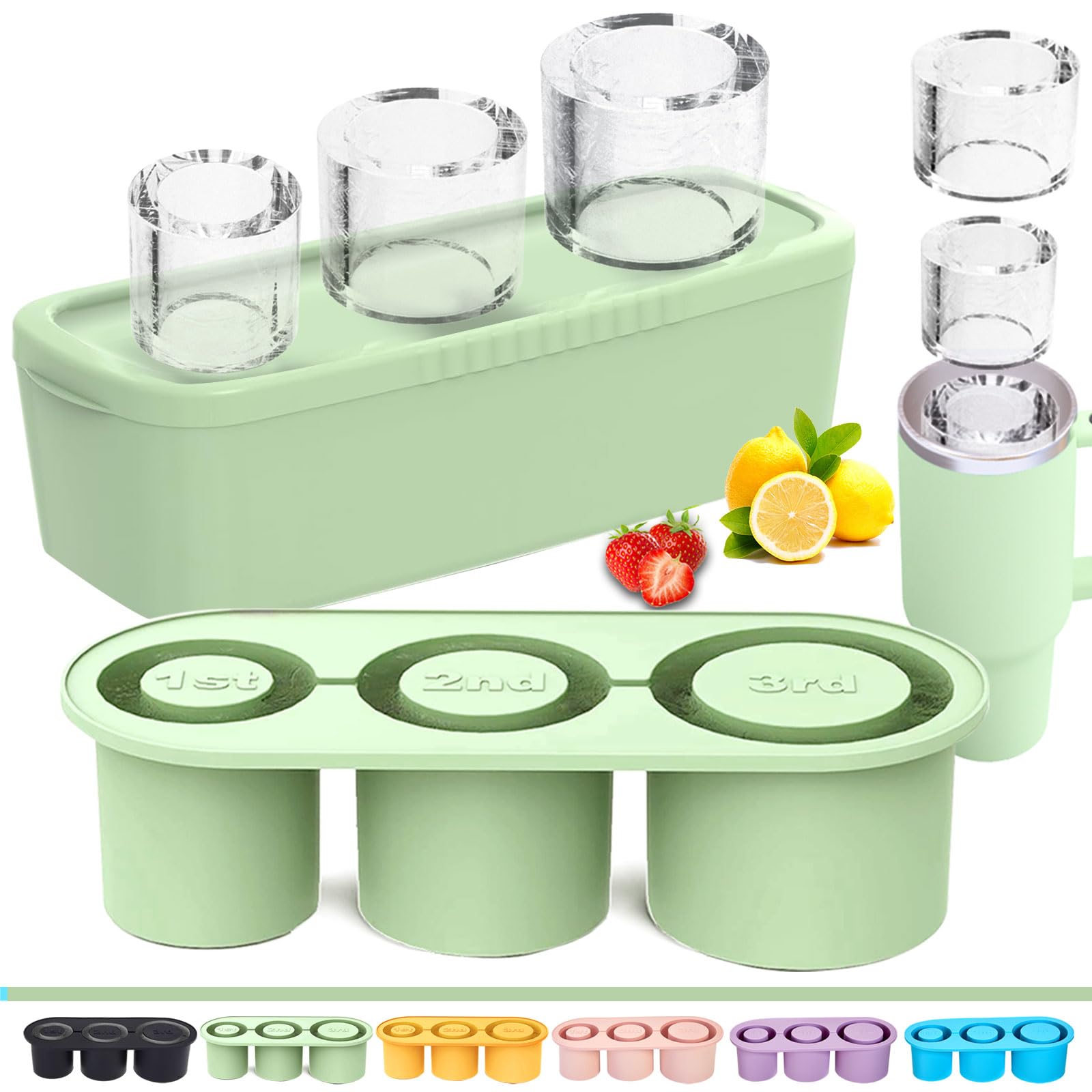 Rhewatin bandeja hielo para tumblers 40oz apilable, ahorro de espacio en la cocina.