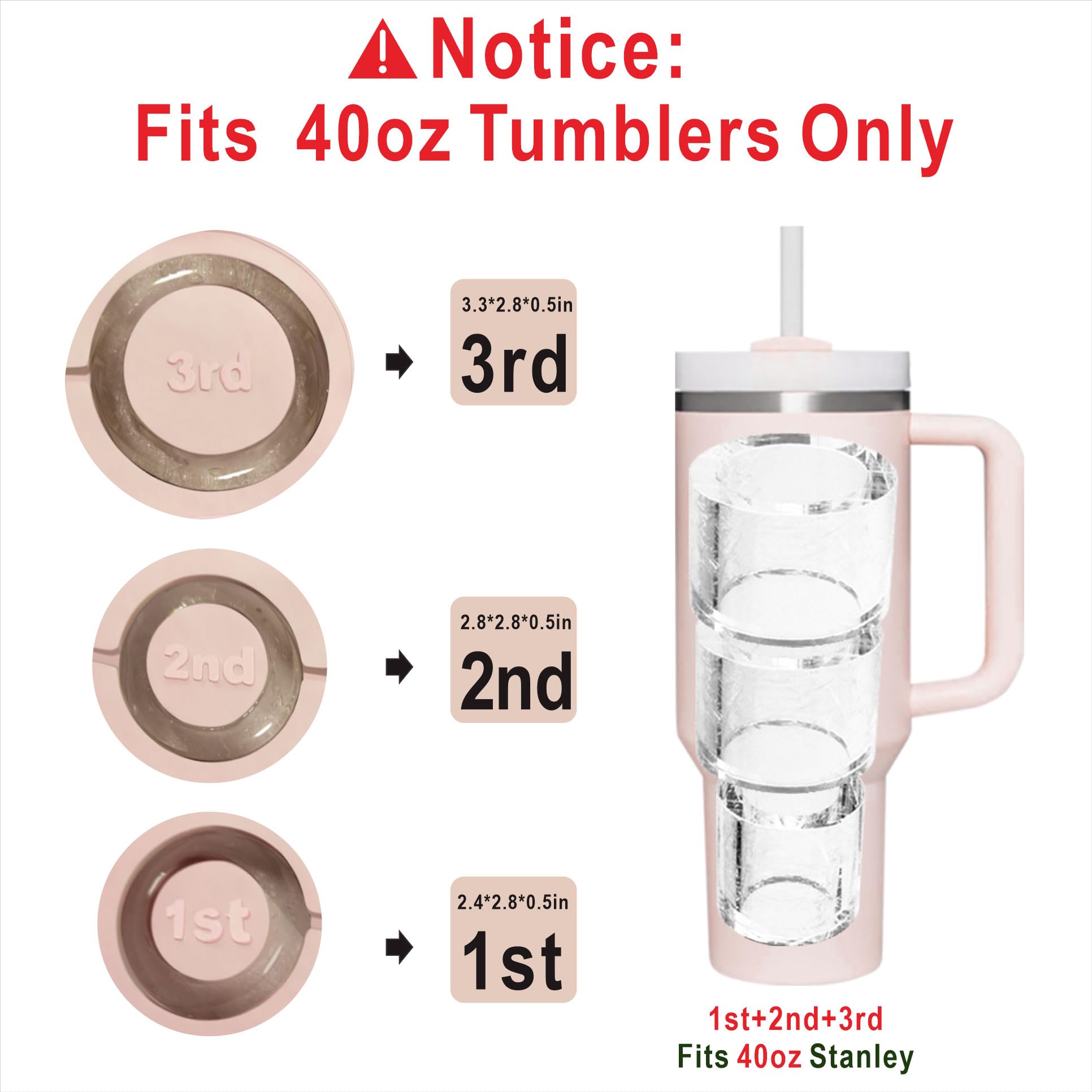 Cubos de hielo apilables de Rhewatin para tumbler, reducen salpicaduras.