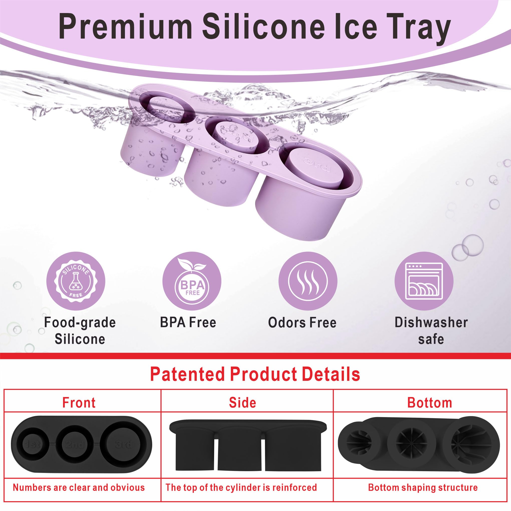 Rhewatin cubos huecos de hielo para vasos térmicos, enfriamiento eficiente.