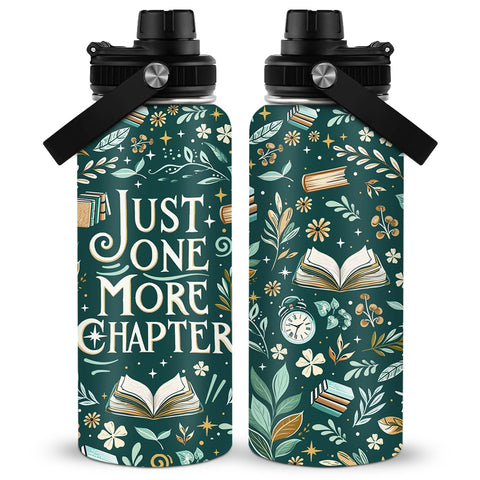 RHONGE Reading Bottle 32 onzas con diseño verde, ideal para hidratación diaria.