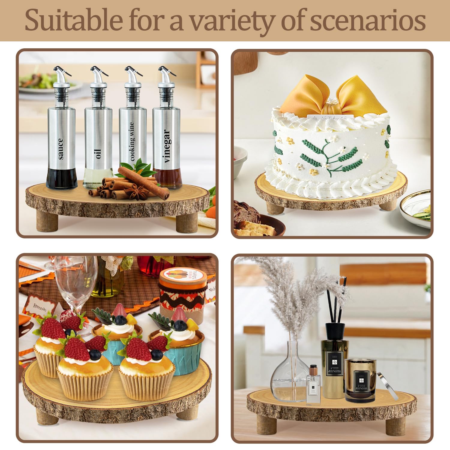 RHuar portapasteles de madera para bodas y celebraciones elegantes
