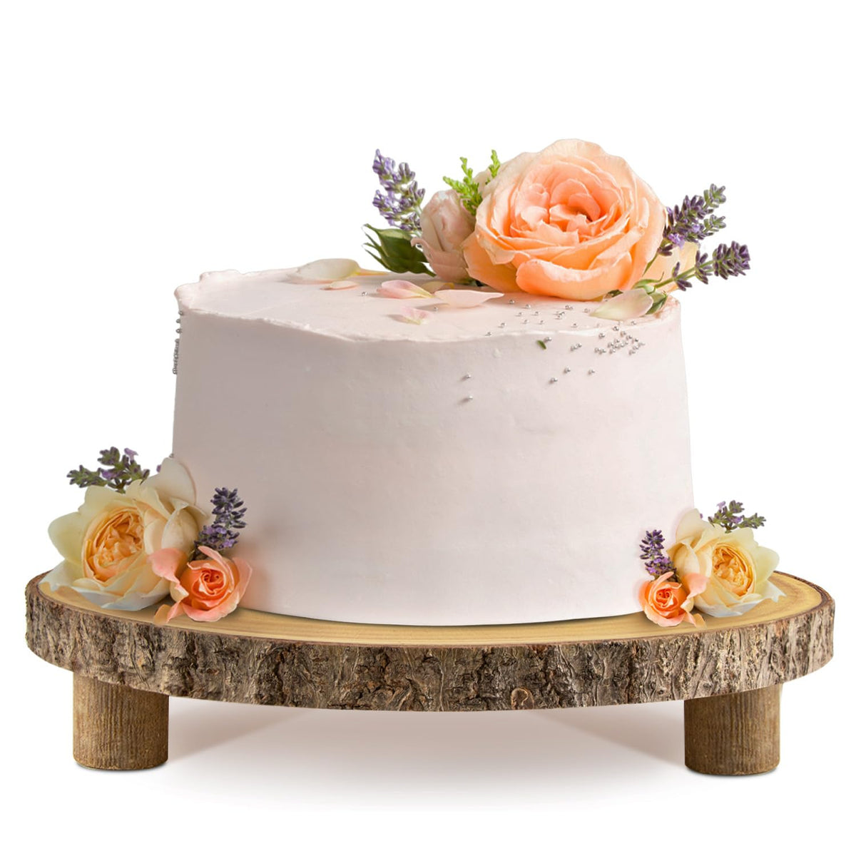 RHuar portapasteles de madera rústica, vista frontal, ideal para bodas